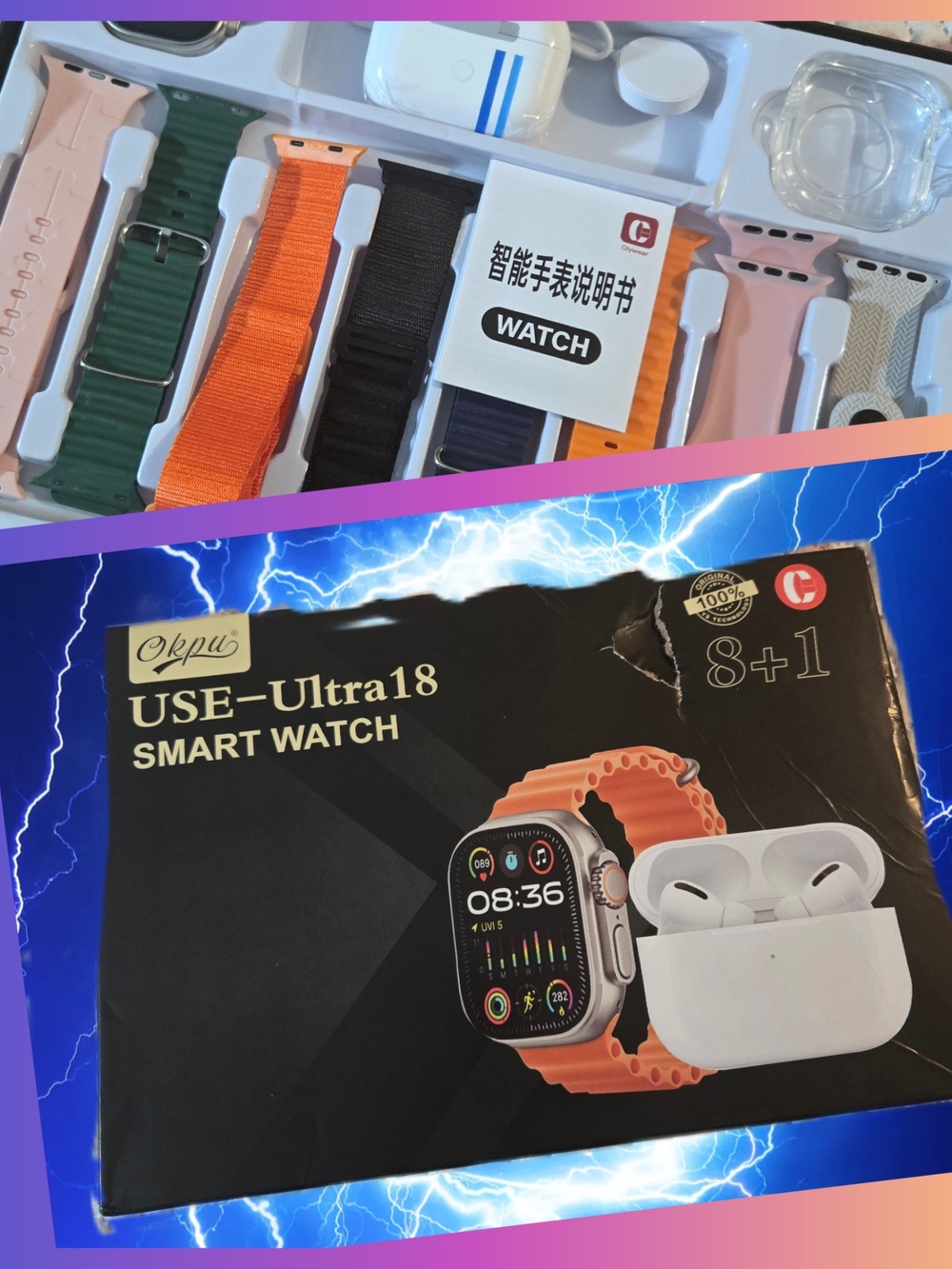 Okpu Smartwatch with Earbuds And 8  Band Plus
